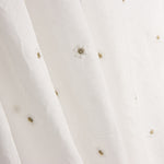 Weißer Baumwoll-Voile mit floraler Stickerei und goldenem Lurex - Ribes y Casals