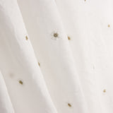 Weißer Baumwoll-Voile mit floraler Stickerei und goldenem Lurex - Ribes y Casals
