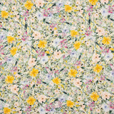 Leinen und Viskose Krepp mit Blumenmuster Gelb - Ribes y Casals