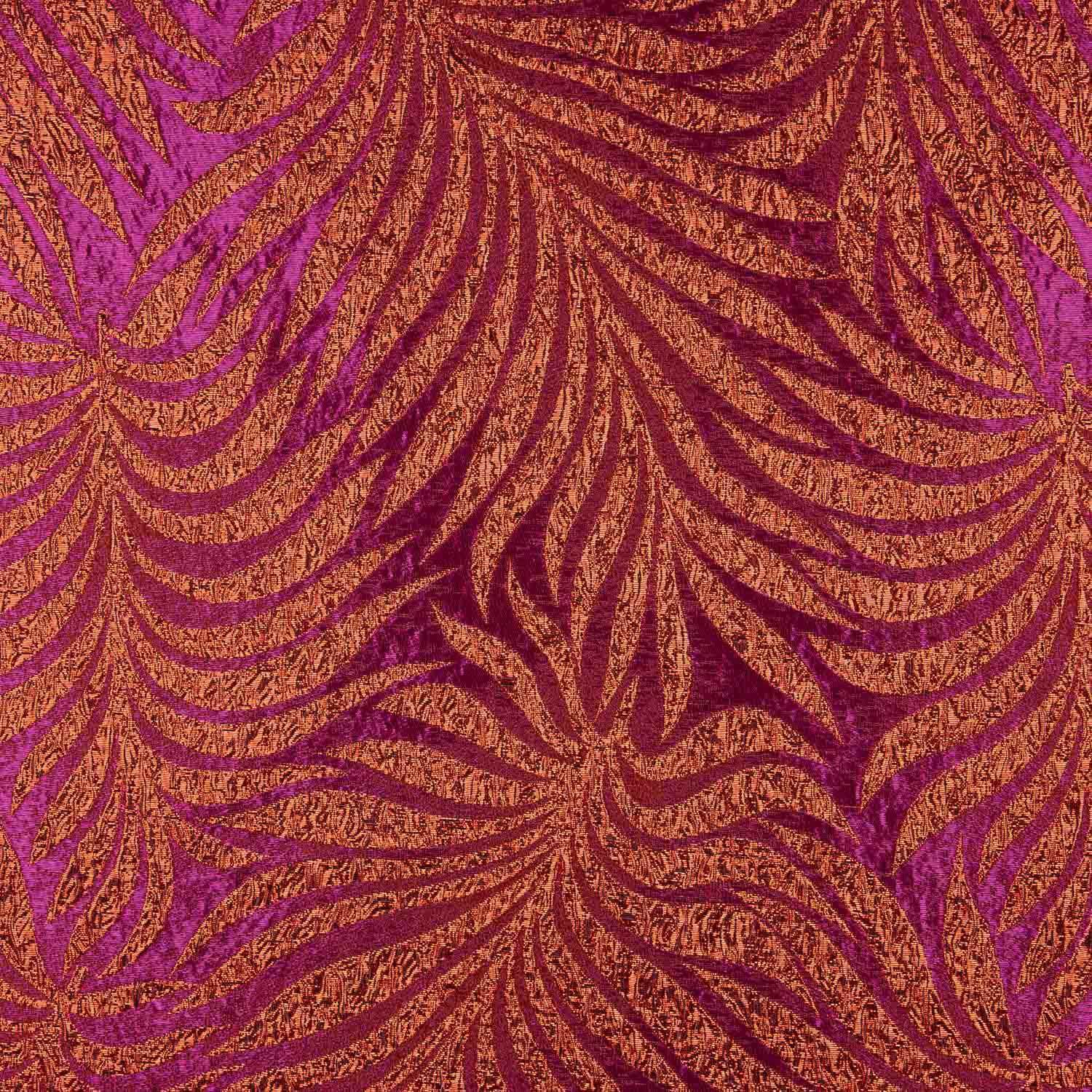 Lurex Brokat Lila und Rote Blätter - Ribes y Casals