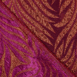 Lurex Brokat Lila und Rote Blätter - Ribes y Casals