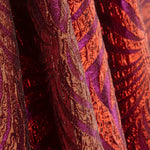 Lurex Brokat Lila und Rote Blätter - Ribes y Casals