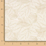 Ecru-Baumwoll-Voile mit beigefarbener Blattstickerei - Ribes y Casals
