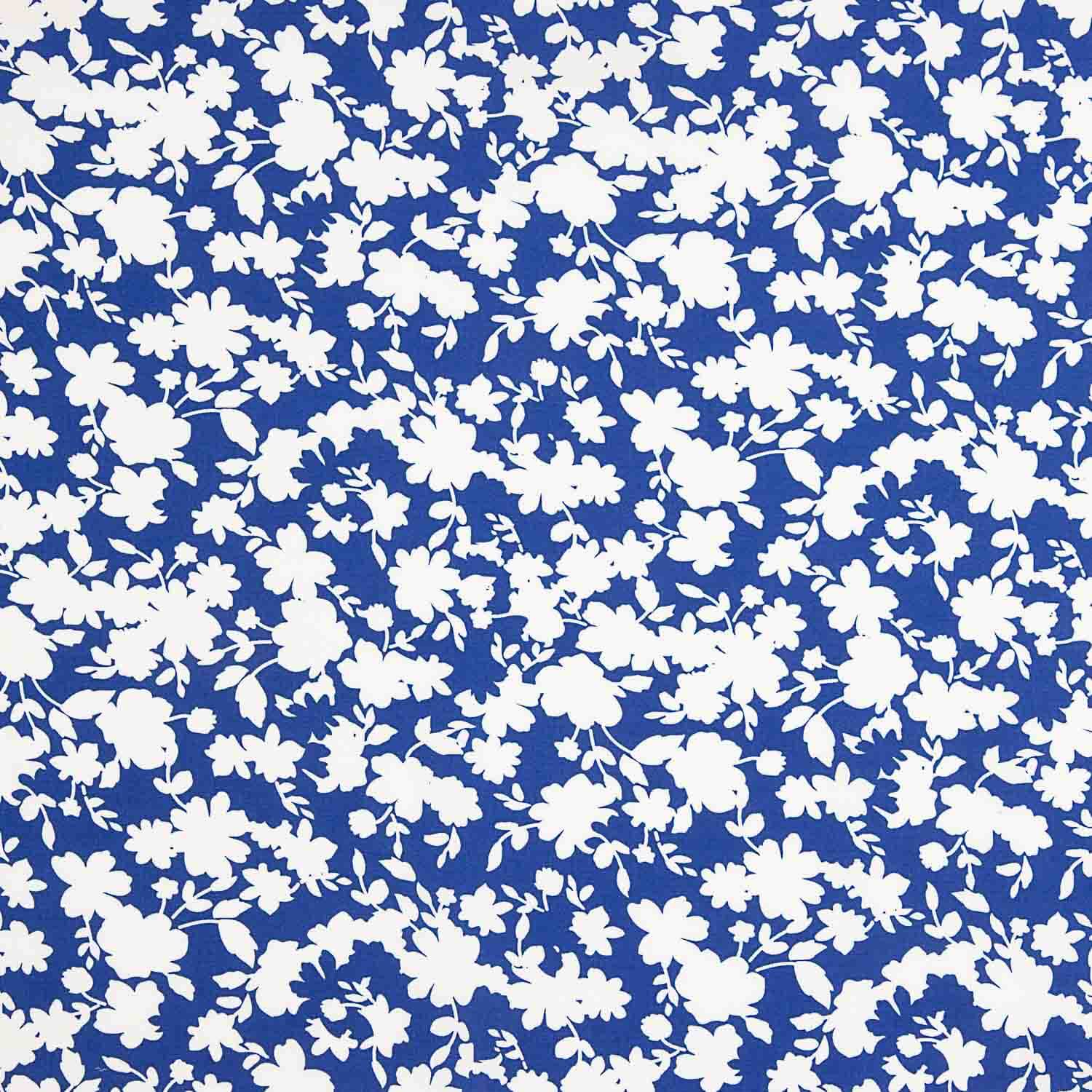 Blaue Viskose mit Blumendruck - Ribes y Casals