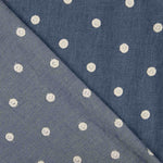 Chambray Baumwolle Stickerei Polka Dots - Ribes y Casals