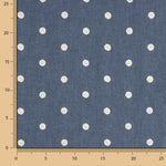 Chambray Baumwolle Stickerei Polka Dots - Ribes y Casals