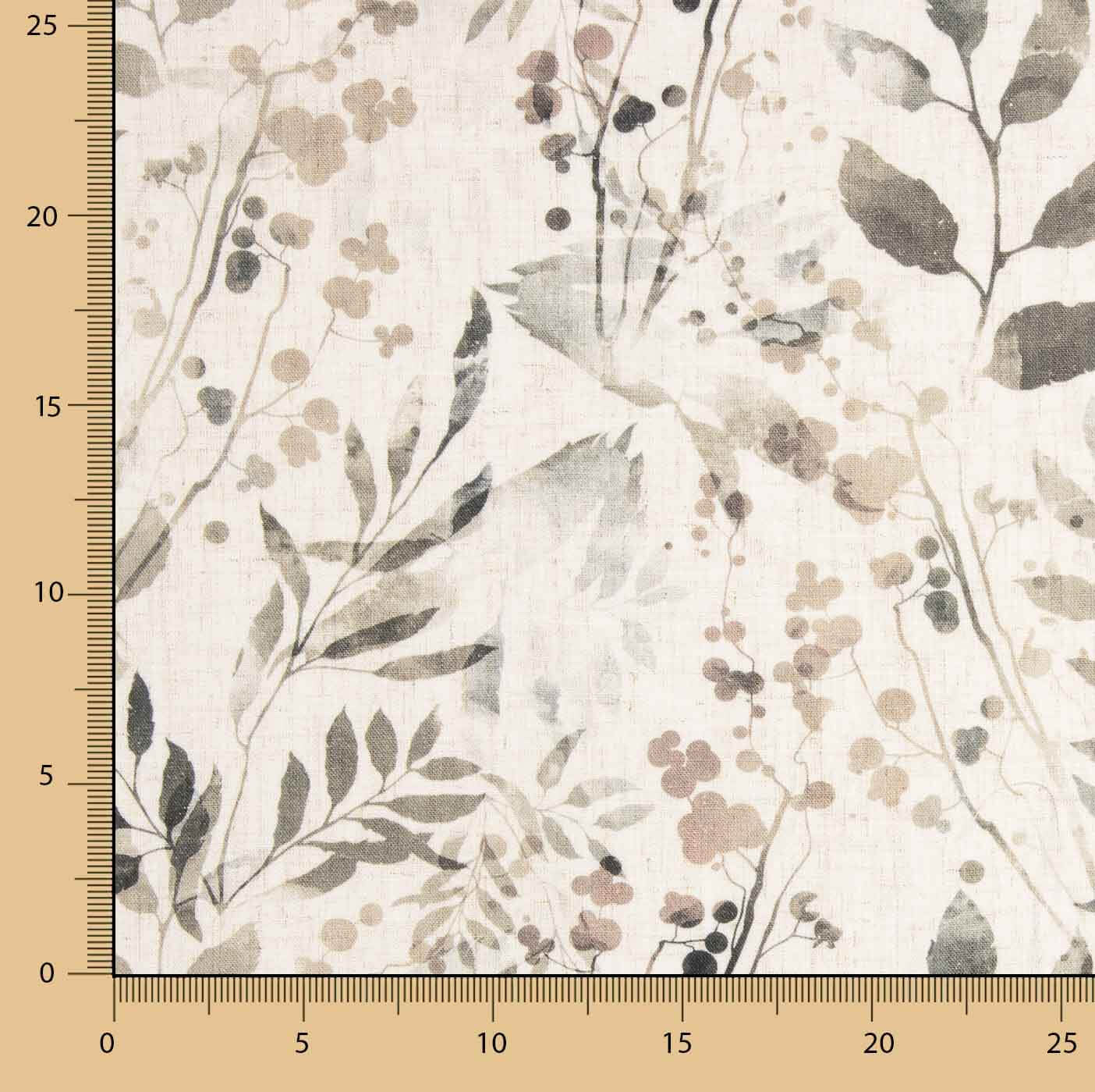Leinen-Viskose-Reststück mit digitalem Blumenmuster – verschiedene Maße x Breite 140 cm - Ribes y Casals