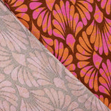 Viskose gestrickt Retro Bloom Rosa und Orange - Ribes y Casals