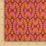 Viskose gestrickt Retro Bloom Rosa und Orange - Ribes y Casals