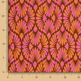 Viskose gestrickt Retro Bloom Rosa und Orange - Ribes y Casals