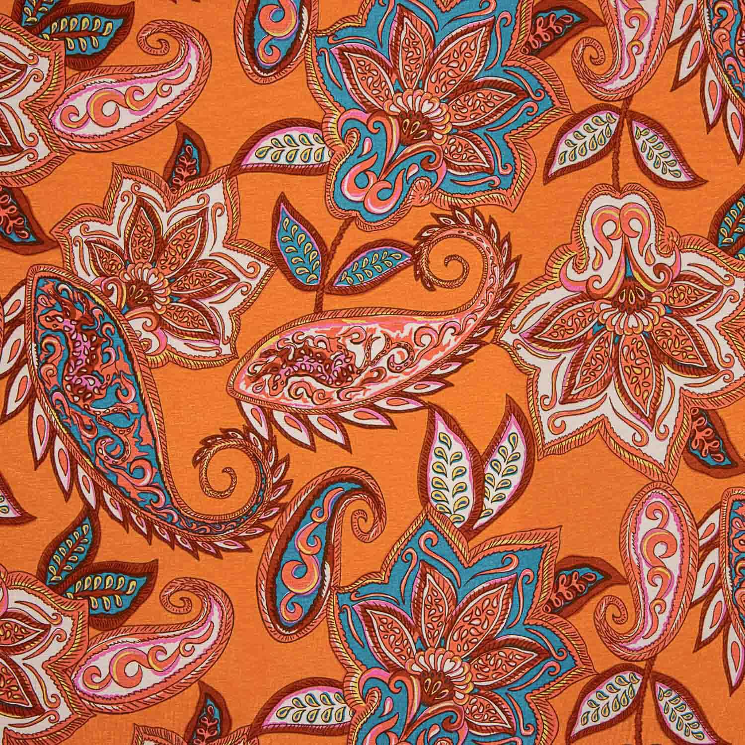 Viskose Paisley-Strick Bohemian Orange - Ribes y Casals