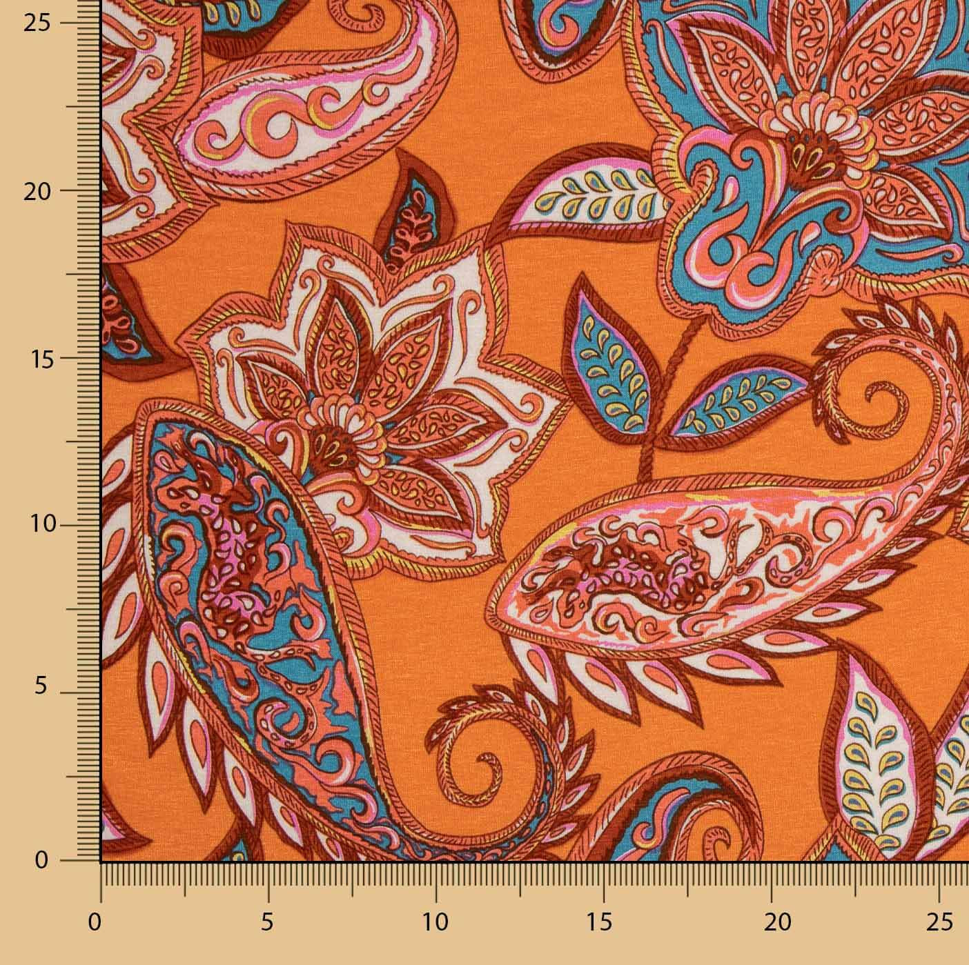 Viskose Paisley-Strick Bohemian Orange - Ribes y Casals