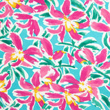 Tropical Floral Viskose gestrickt Türkis - Ribes y Casals