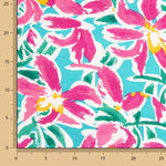 Tropical Floral Viskose gestrickt Türkis - Ribes y Casals