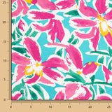 Tropical Floral Viskose gestrickt Türkis - Ribes y Casals