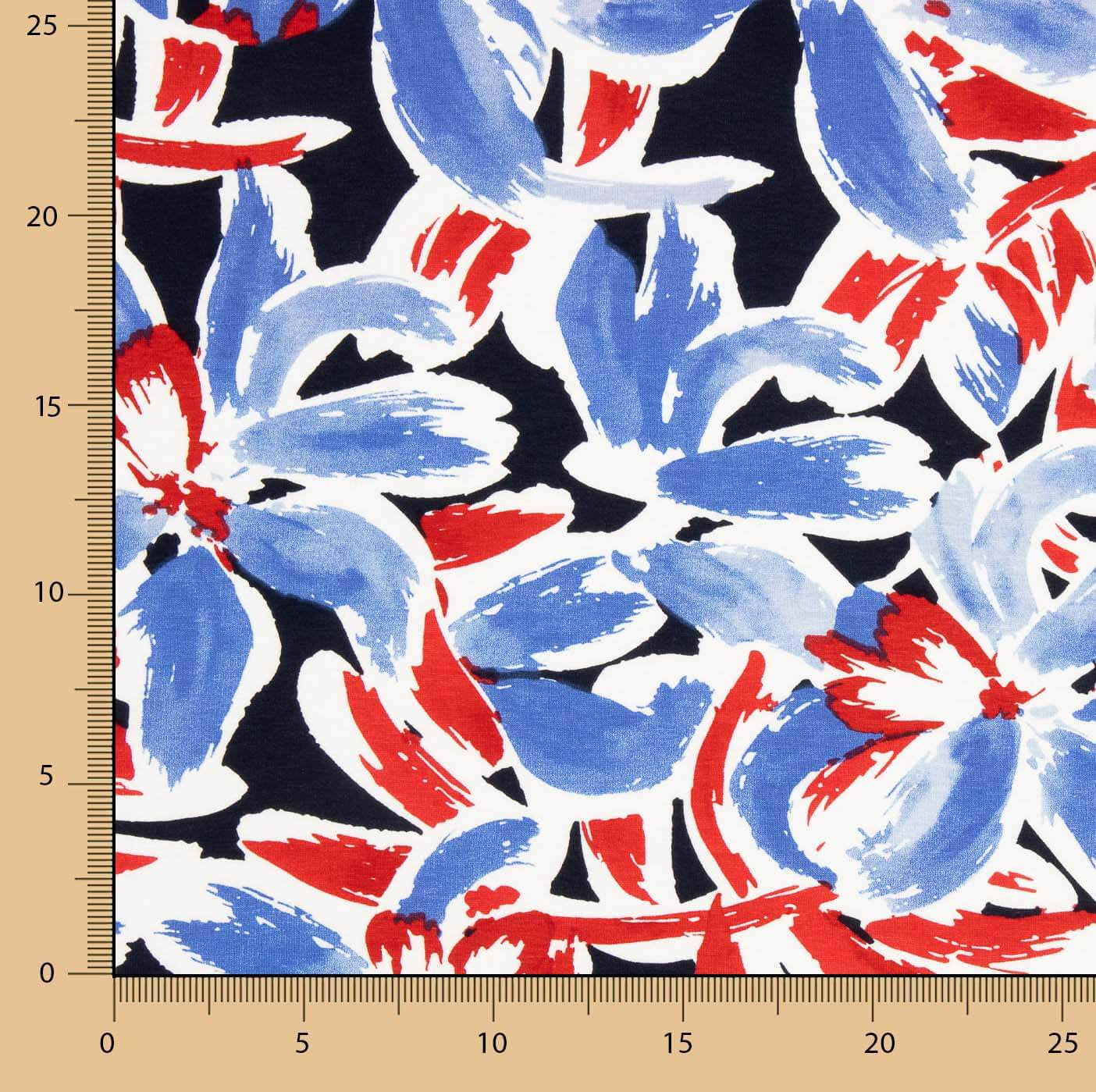 Blauer und roter Viskose-Blumen-Seemannsstich - Ribes y Casals
