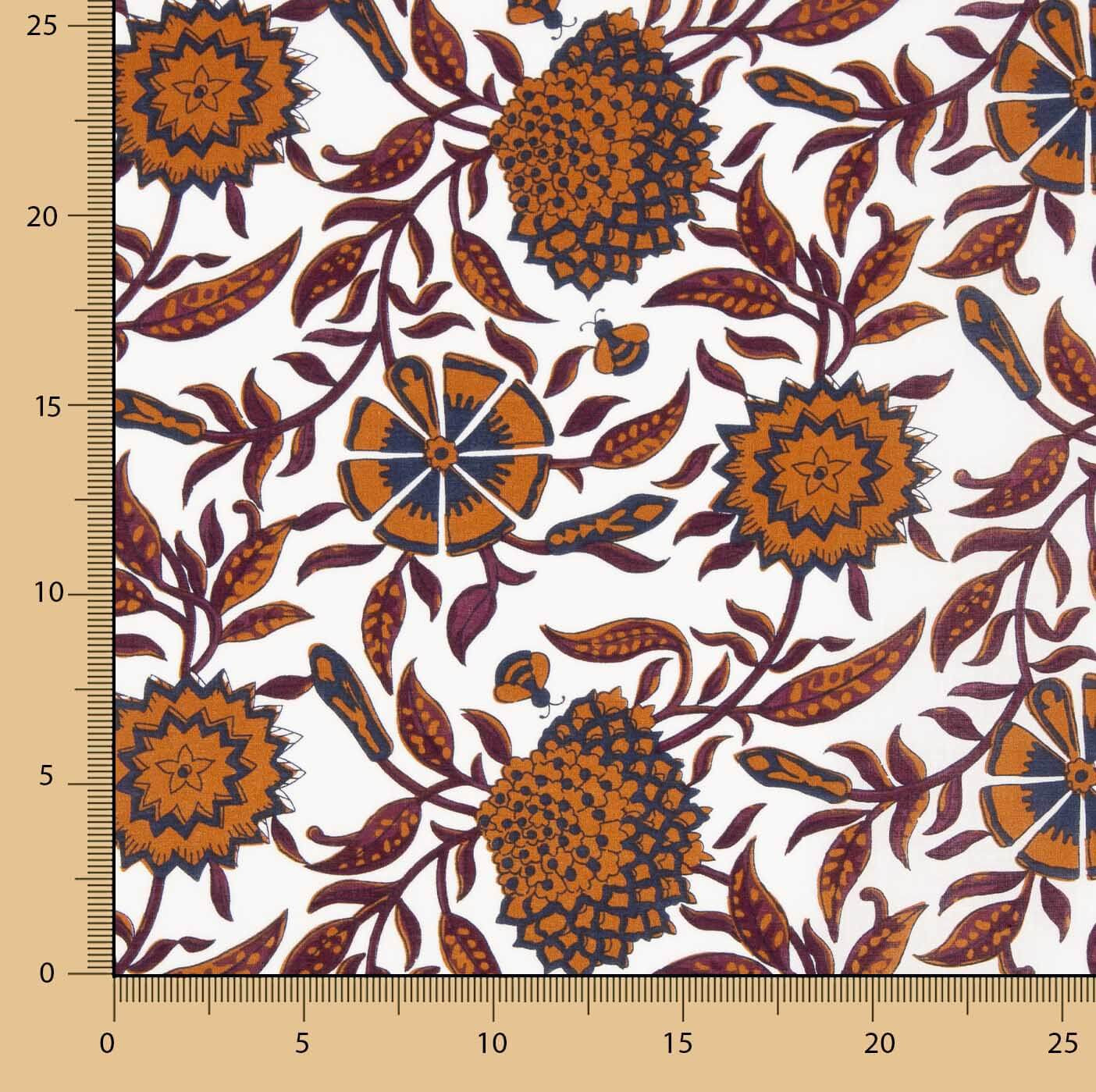Popeline Baumwolle Jaipur Elfenbein - Ribes y Casals