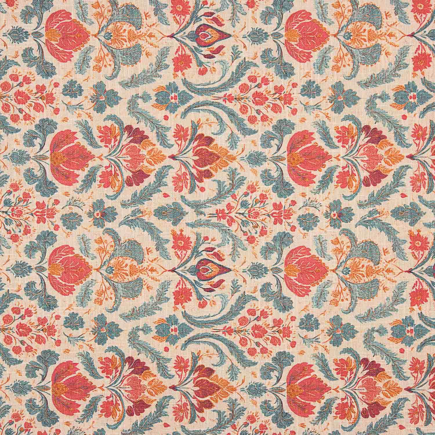 Floral Cotton Canvas Barock Rot und Blau - Ribes y Casals
