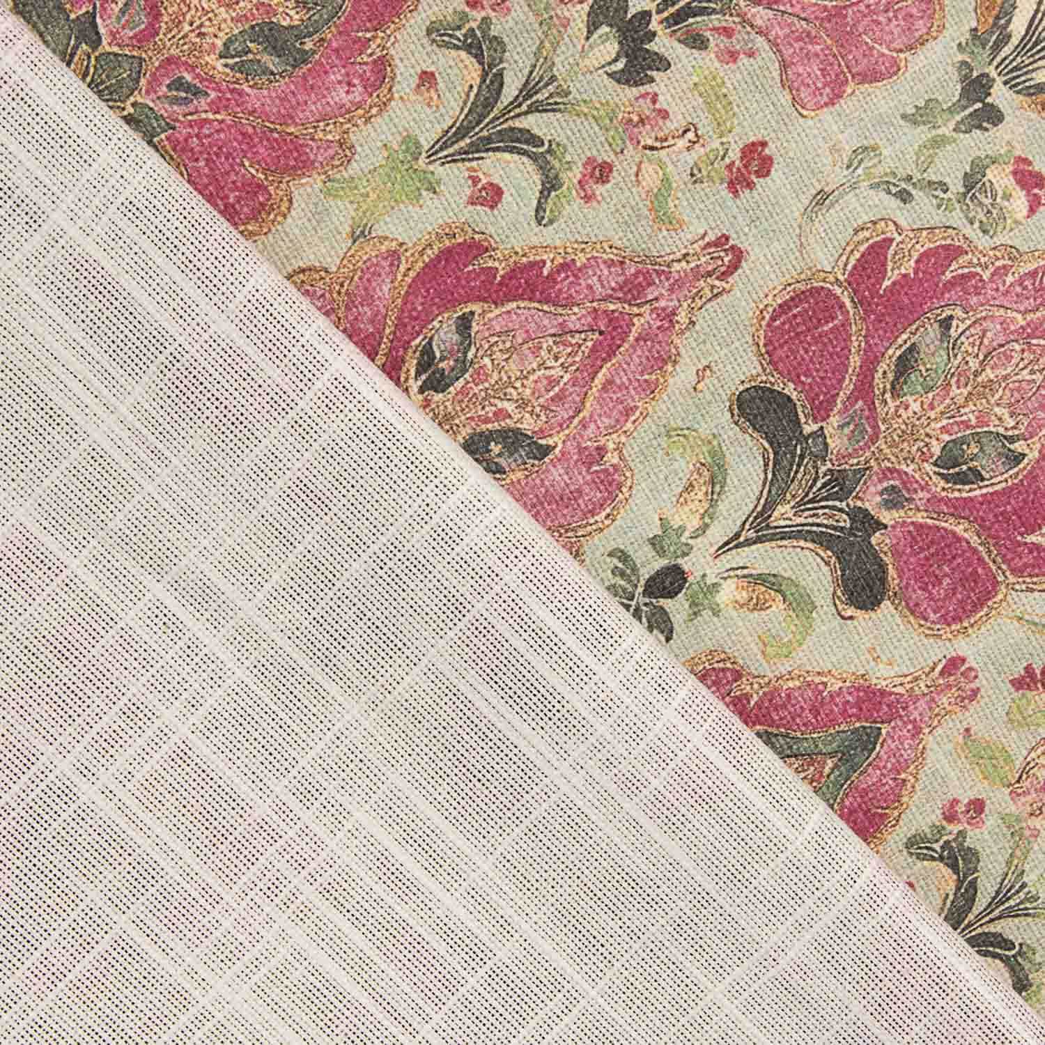 Canvas Cotton Floral Orna Rosa und Grün - Ribes y Casals