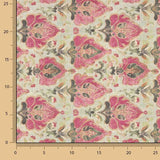 Canvas Cotton Floral Orna Rosa und Grün - Ribes y Casals