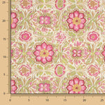 Segeltuch Baumwolle Segeltuch Rosa Blumen Grüner Hintergrund - Ribes y Casals