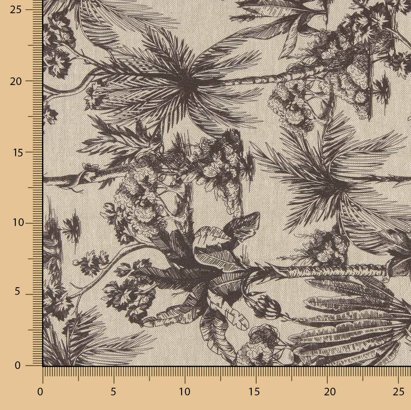 Segeltuch Baumwolle Botanical Botanical Print Braun - Ribes y Casals