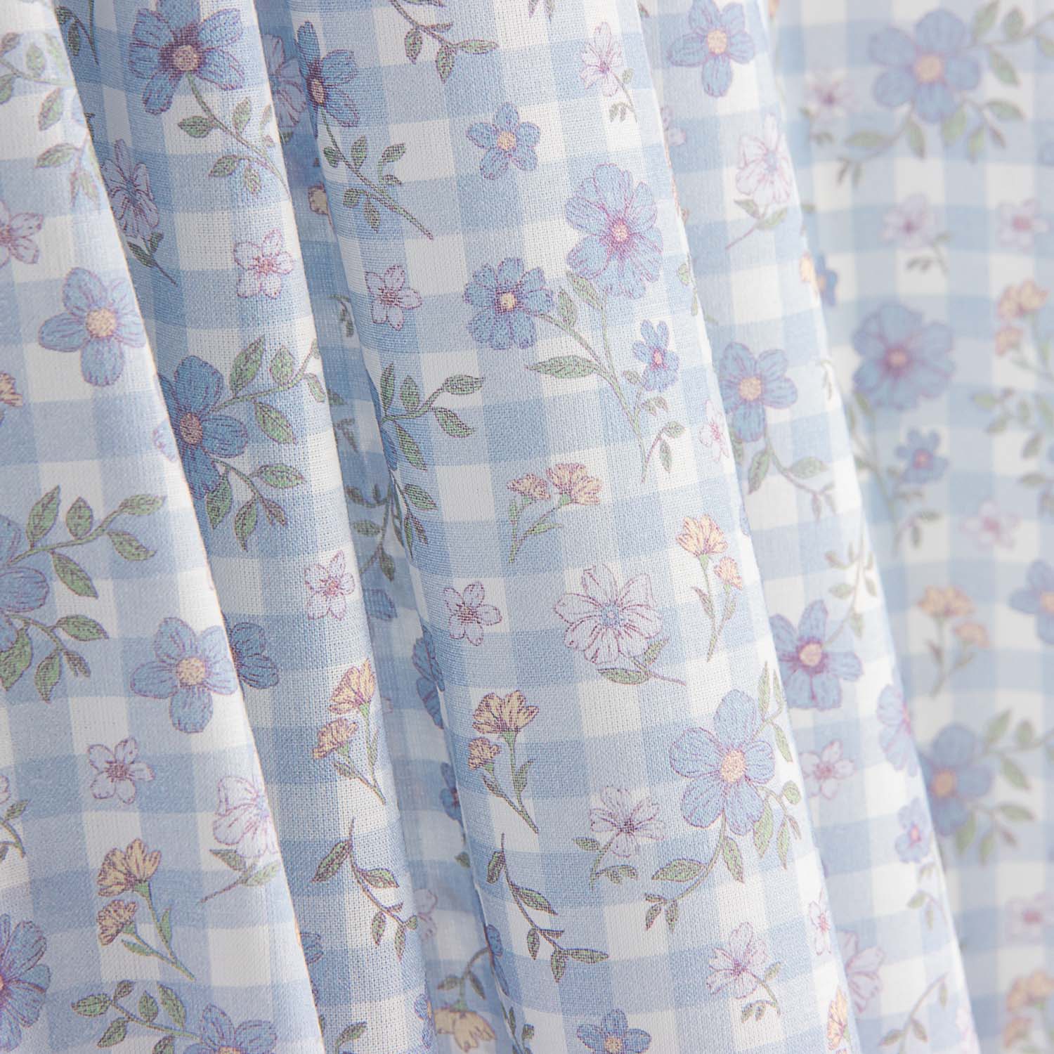 Baumwollpopeline Blue Cottage Meadow - Ribes y Casals