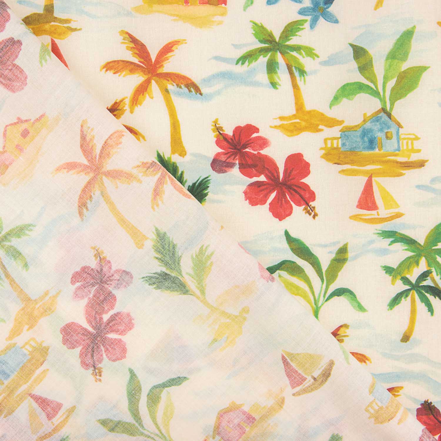 Baumwoll-Popeline Aloha Paradise Sun - Ribes y Casals