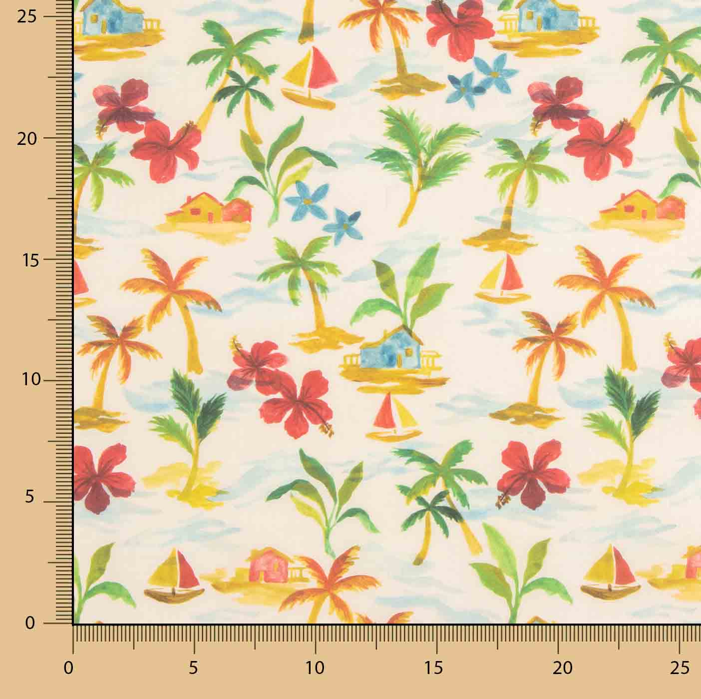 Baumwoll-Popeline Aloha Paradise Sun - Ribes y Casals