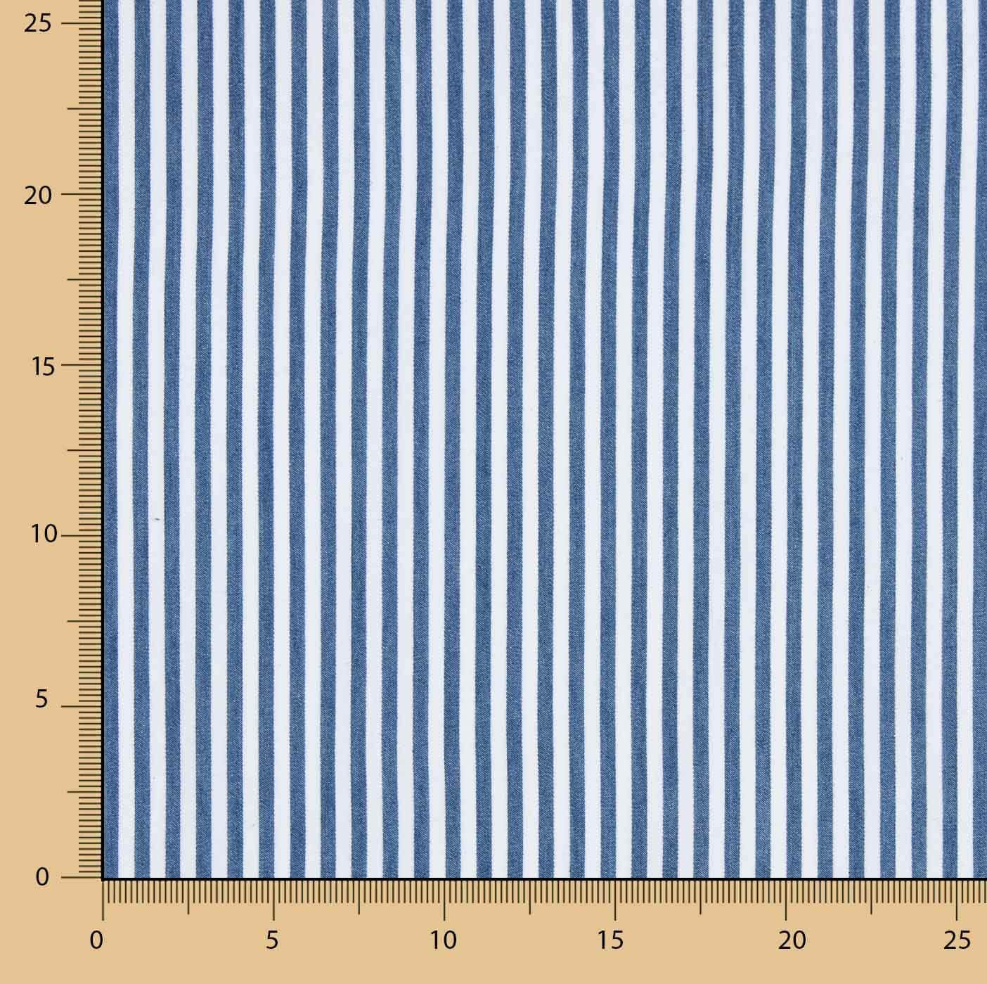 Feiner Baumwollköper Marineblau gestreift - Ribes y Casals