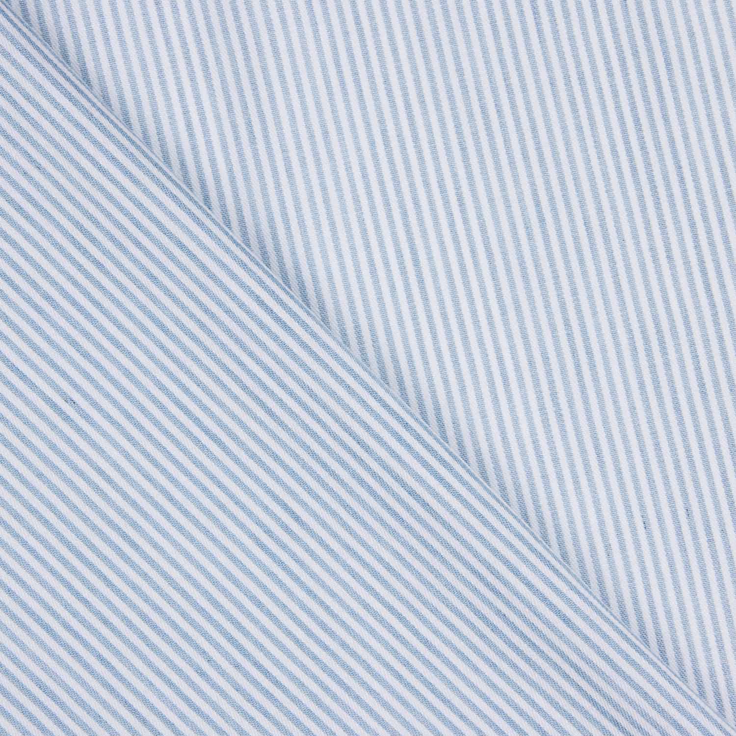 Feiner Baumwoll-Twill gestreift Mini-Streifen Hellblau - Ribes y Casals