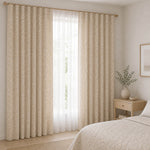 Jacquard-Heimtextil, beidseitig verwendbar, weiß und naturfarben mit Leinen - Ribes y Casals