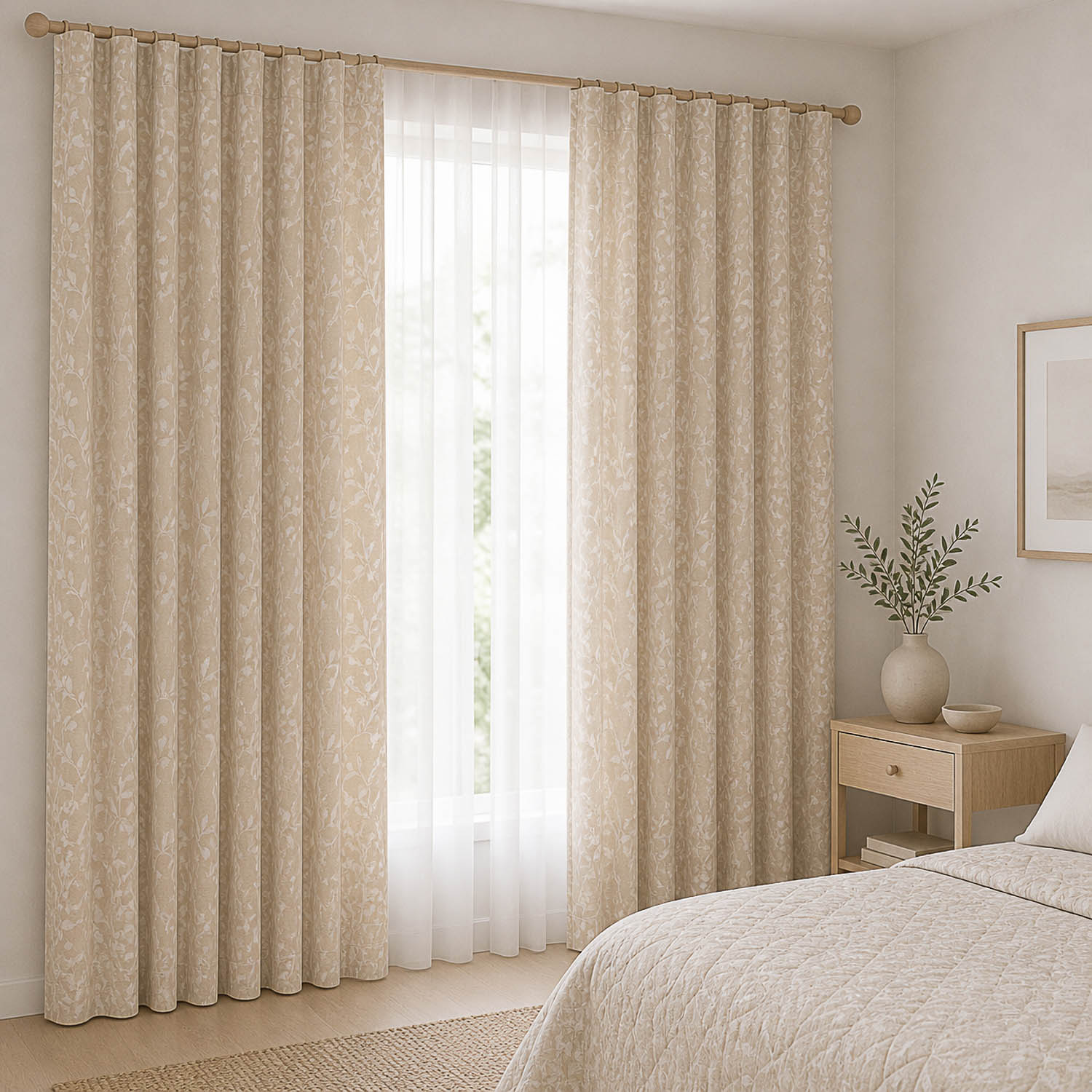 Jacquard-Heimtextil, beidseitig verwendbar, weiß und naturfarben mit Leinen - Ribes y Casals