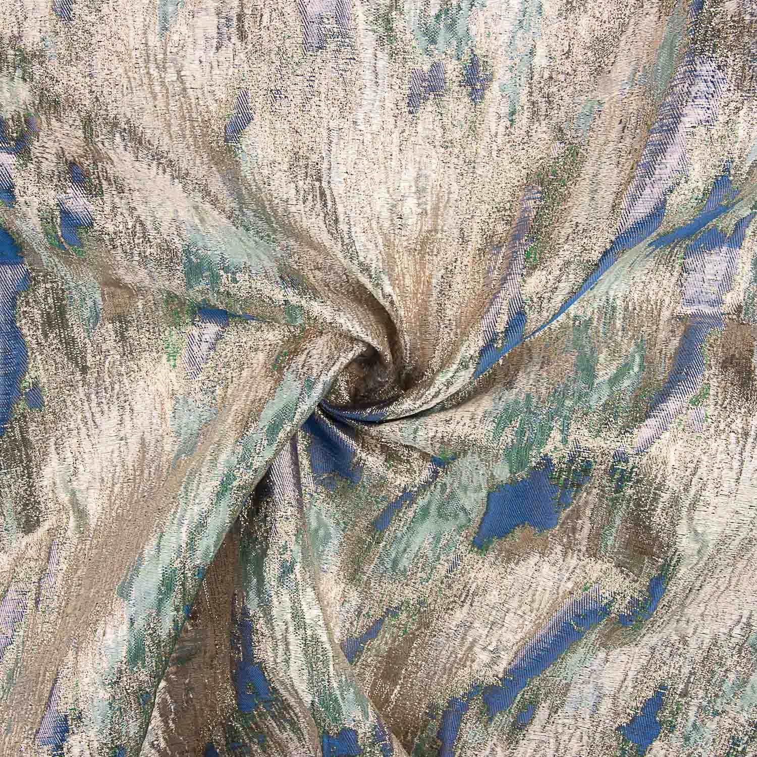 Brokat Lurex Brokat Abstrakter Druck Grün Blau - Ribes y Casals