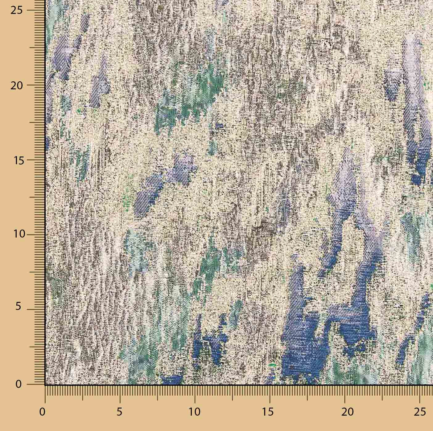 Brokat Lurex Brokat Abstrakter Druck Grün Blau - Ribes y Casals