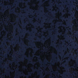 Brokat Marineblau Florale Prägung - Ribes y Casals