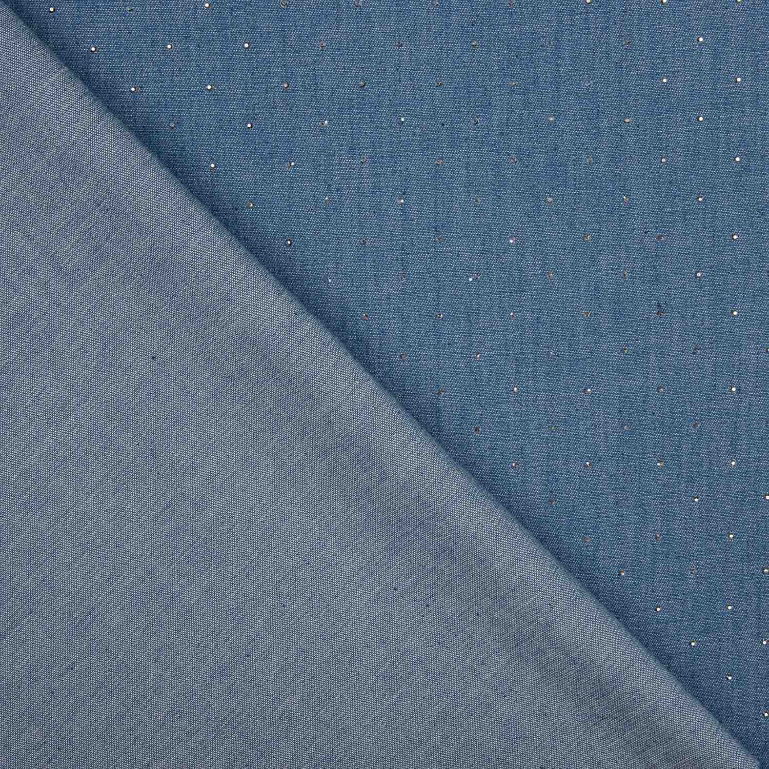 Denim Baumwolle mit Glitzer, blau - Ribes y Casals