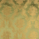 Klassischer floraler Jacquard in Grün und Gold - Ribes y Casals
