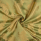 Klassischer floraler Jacquard in Grün und Gold - Ribes y Casals