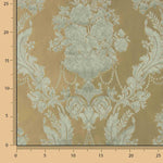Klassischer Blumenjacquard in Blassgrün und Beige - Ribes y Casals