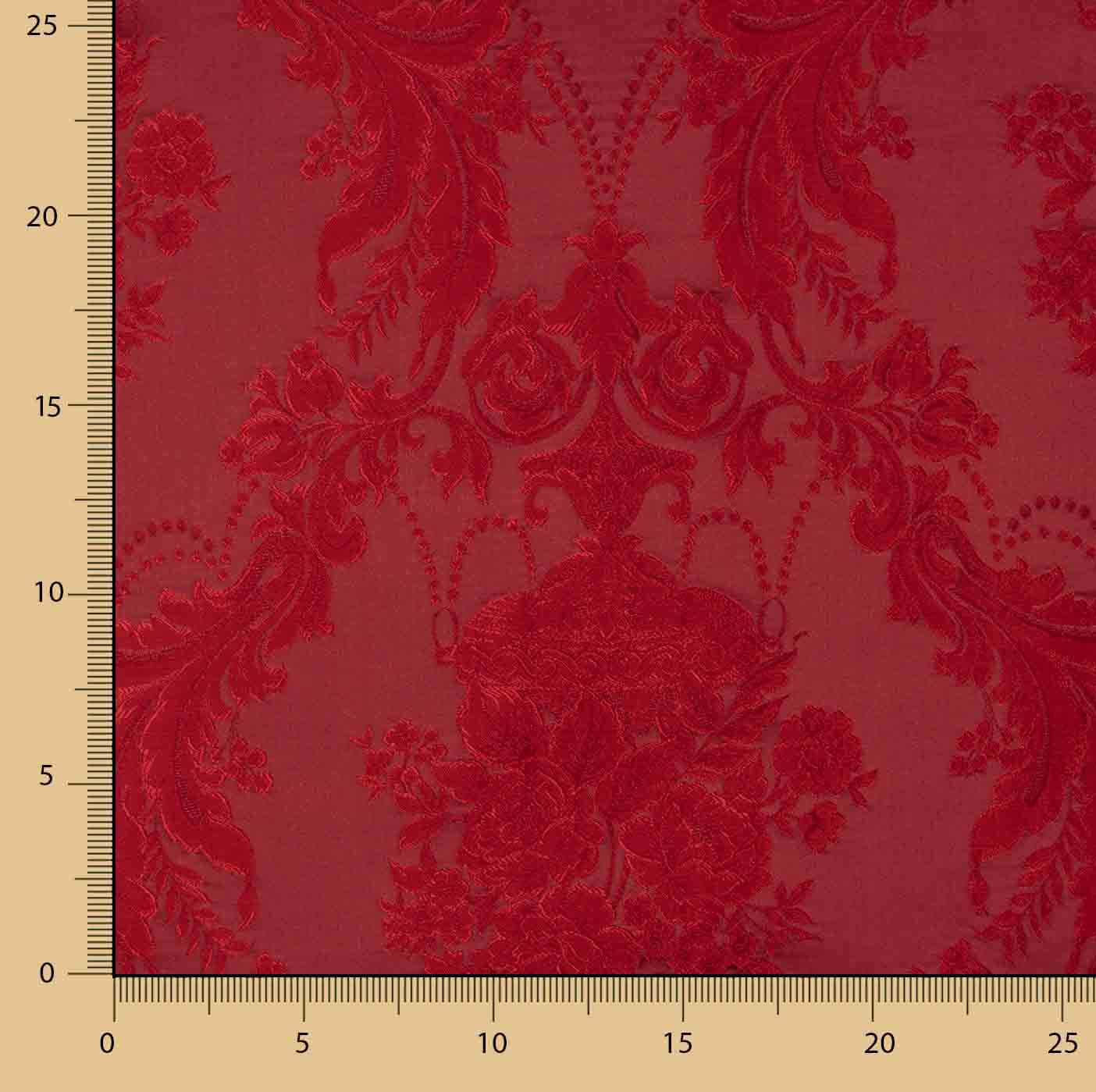 Jacquard Floral Klassisch Rot - Ribes y Casals
