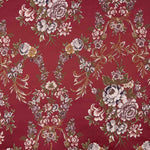 Floraler Jacquard mit rotem Lurex - Ribes y Casals
