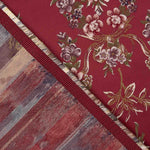 Floraler Jacquard mit rotem Lurex - Ribes y Casals