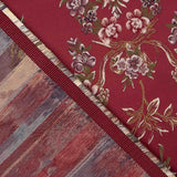 Floraler Jacquard mit rotem Lurex - Ribes y Casals