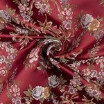 Floraler Jacquard mit rotem Lurex - Ribes y Casals