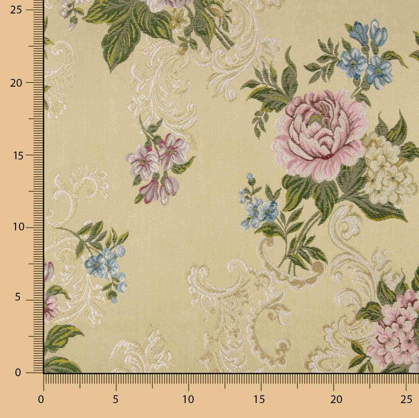 Jacquard Floral Romantisch Beige - Ribes y Casals