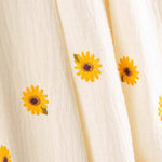 Doppelte Gaze Bambula, bestickt mit Blumen, Ecru - Ribes y Casals