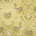 Jacquard-Brokat mit Damastmuster, Blumenmotiv, gelb und Gold - Ribes y Casals