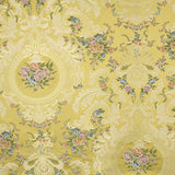 Jacquard-Brokat mit Damastmuster, Blumenmotiv, gelb und Gold - Ribes y Casals