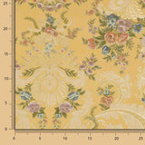 Jacquard-Brokat mit Damastmuster, Blumenmotiv, gelb und Gold - Ribes y Casals